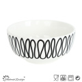 14cm Porcelain Reisschale mit geometrischem Decal Design